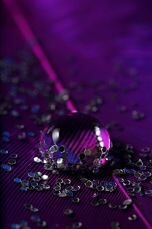 purple drop vattendroppe fjäder glitter lila 